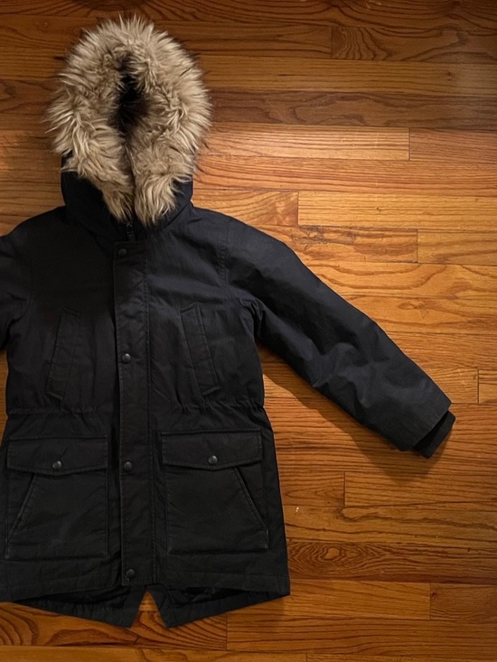 Black Parka with Faux Fur Hood - Picture 5 of 5